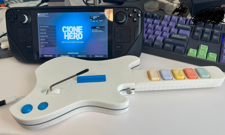 Added a whammy bar to my guitar design!